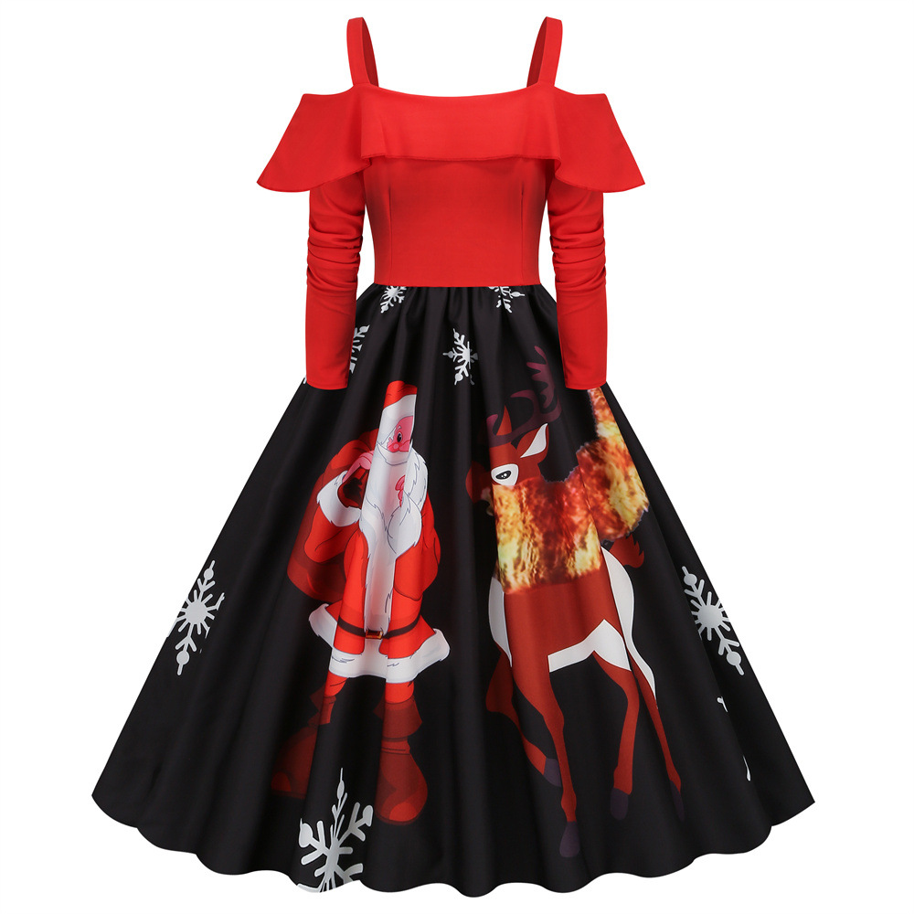 white christmas dresses Red Santa Christmas Party Dress main image 1