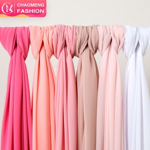 YW16 #   Pañuelo Hijab Abaya Musulmán de Chifón Sólido, Elegante, de Alta Calidad, Venta al Por Mayor, Económico, Estilo Dubái - Product Image 1