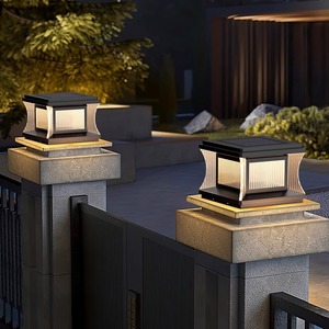 Solar Pillar <b>Light</b> Stainless Steel Waterproof Outdoor Lamp for Villa Courtyard Yard Fence Post - Product Image 2