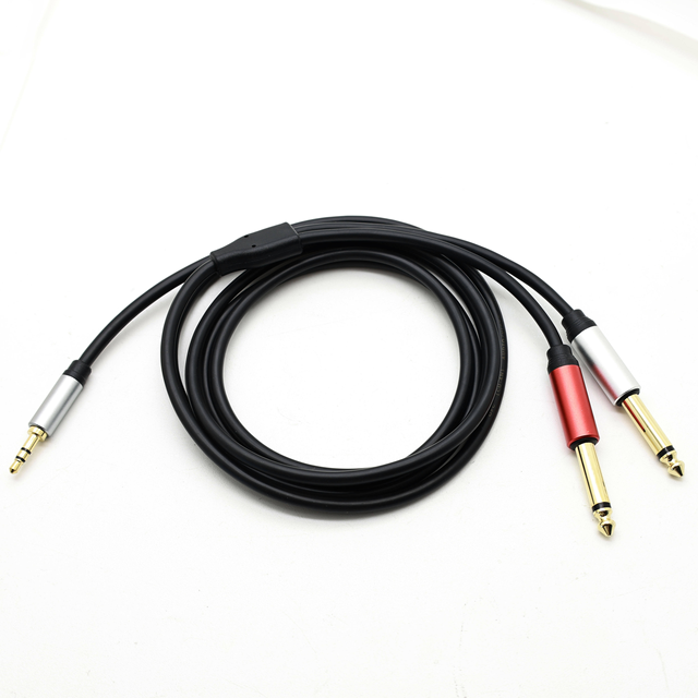 Stable Durable 1.8M 3M 3.5mm to Dual 6.5mm PVC Jacket Audio Adapter Cable Guitar Electronic Keyboard Adapter Cable