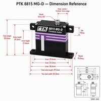Servo numérique HV compact et fin PTK 8815 MG-D sans noyau, engrenage en acier inoxydable 2BB 0,096 sec 4,8V-8,4V pour avion RC à voilure fixe et voiture RC