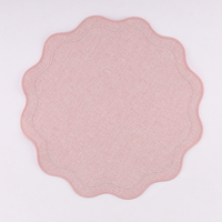 Nouveau set de table rond en polyester brodé, écologique et luxueux, pour la décoration de table estivale