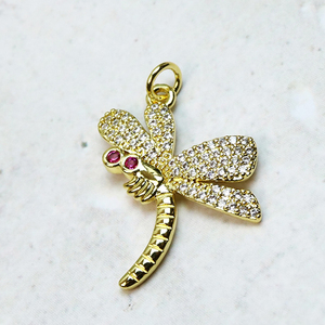 Colgantes de libélula, joyería de verano a la moda, colgante de <span class=keywords><strong>insecto</strong></span> de libélula de circón para fabricación de joyas - Product Image 3