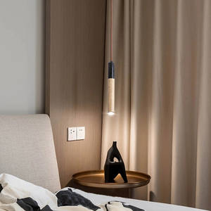 Lámpara Colgante de Estilo Japonés Wabi-Sabi para Dormitorio, Color Crema, Estilo Retro Nórdico, LED de Piedra Media - Product Image 5