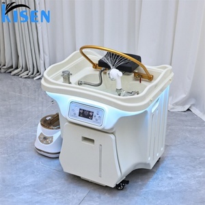 KISEN Precio Mayorista Lavacabezas para Spa con Tanque de Agua Extraíble de 60L, Lavabo para Salón, Tazón para Lavar el Cabello, Mobiliario de Salón con LED - Product Image 6
