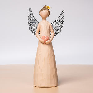 İskandinav karikatür süs melek heykel Lron kanatları kızlık melek el boyama reçine heykeli - Product Image 2
