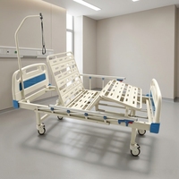 Lit d'hôpital manuel à double manivelle en acier inoxydable, 2 fonctions, certifié CE, équipement médical, fournitures hospitalières