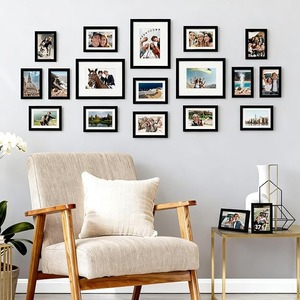 <b>Black</b> Wood Picture <b>Frame</b> Set Photo Display <b>Frame</b> without Mat 8 x 10 5 x 7 4 x 6 Inch Wall Decor - Product Image 4