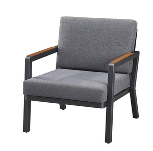 FYZK - Juego de Sofás de Metal Modernos y Lujosos para Exteriores, Color Negro y Gris, para Patio, Jardín, <span class=keywords><strong>Terraza</strong></span>, Sofá Seccional con Mesa, <span class=keywords><strong>Muebles</strong></span> para Hotel y Villa, OEM - Product Image 5