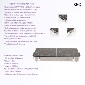 Placa calefactora eléctrica portátil CB de dos quemadores, placa calefactora de acero inoxidable, Control de temperatura de bobina para uso doméstico en la cocina - Product Image 4