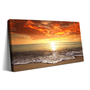 Lukisan matahari terbit di tepi laut Nordic lukisan untuk ruang tamu & dekorasi kamar tidur minyak Mural gantung dinding Medium untuk latar belakang Sofa tampilan laut - Product Image 1