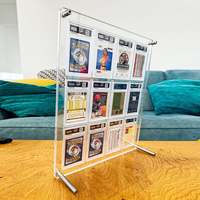 Présentoir de table moderne et portable en carton transparent à 12 compartiments pour la collection de cartes de sport gradées CGC CSG
