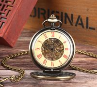 Jam Tangan Mekanik Angin Berongga Bunga Jam Tangan Saku Mekanik Romawi Berkelok-kelok