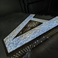 Enseigne publicitaire lumineuse LED perforée avec lettres en diamant scintillantes de qualité supérieure