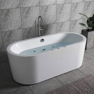 Venta caliente Interior Diseño de lujo Empaque Bañera independiente Bañera de hidromasaje de superficie sólida para adultos - Product Image 3