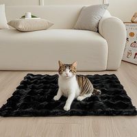 Tapis en fourrure de lapin, taille personnalisée, OEM, dos antidérapant, doux, pour chambre à coucher, salon