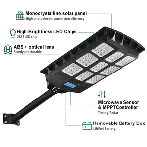 Smart Auto Dimming Motion Activated Solar Street <strong>Light</strong> with <strong>Light</strong> Sensor &amp; <strong>Timer</strong> for Home Yard Garden Security Lighting - Product Image 3