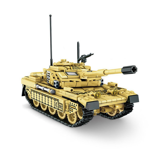 Challenger Main Battle Tank Model, ABS Plastic Historical DIY Construction Building Block Educational Toy for Boys Kids
