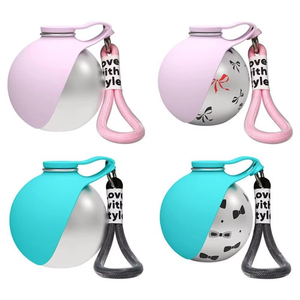 <span class=keywords><strong>Bottiglia</strong></span> d'Acqua Portatile 2-in-1 in Acciaio Inox per Cani e Gatti con Ciotola Pieghevole in Silicone, Antigoccia per Escursioni, Viaggi e Uso all'Aperto - Product Image 1