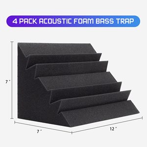 <span class=keywords><strong>BONNO</strong></span> 12 "X 7" X 7 "pièges à basses panneaux de pièges à basses en mousse acoustique insonorisant Studio rembourrage en mousse piège à basses Studio mur d'angle - Product Image 3
