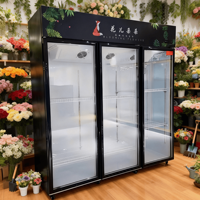 Lemari Pendingin Display Bunga, Kulkas Display, Freezer Anti Beku, Rak Dapat Disesuaikan, Desain untuk Minuman, Air, dan Bunga