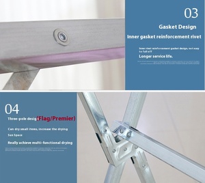 Debout X Type Pliable Rack Maison Métal Pliable Tissu Séchage Blanchisserie Rack De Stockage Organisateur Cintre Rack pour Intérieur <span class=keywords><strong>Extérieur</strong></span> - Product Image 3