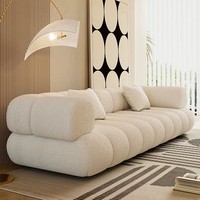 Juego de Sofás de Tela de Diseño Europeo Moderno y Lujoso, Seccional de 2 Plazas para Apartamento y Villa