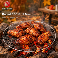 Grille de barbecue en acier ronde multi-diamètres, durable, facile à nettoyer, avec rebord, jetable – Stock limité