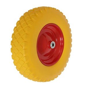 Nhà máy cung cấp 4.10/3.50-4 3.00-4 10 inch thủng bằng chứng PU bọt với mỡ đầu vào 10x4 xe cút kít rắn bánh xe cao su - Product Image 6