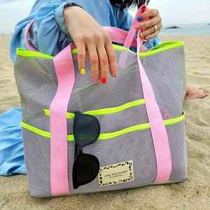 Extra <b>Large</b> Capacity Tote <b>Beach</b> <b>Bags</b> Reusable Mesh <b>Beach</b> <b>Bag</b> for Outdoor Travel Daily Storage - Product Image 1