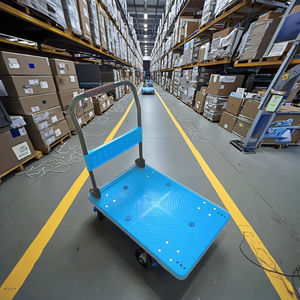 कुशल परिवहन के लिए सुपरमार्केट फोल्डेबल प्लास्टिक कार्गो ट्रॉली विरोधी पर्ची डिजाइन हैंडकार्ट 60*90 50*70 सेमी - Product Image 1