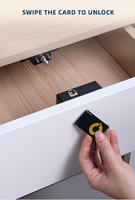 Serrure de meuble intelligente RFID invisible sans clé, serrure de tiroir invisible sans fil, serrures à carte NFC pour rangement