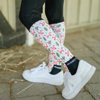 En promotion : Chaussettes d'équitation longues personnalisées à motif de dessin animé, antidérapantes, imprimées, hauteur genou, pour l'équitation