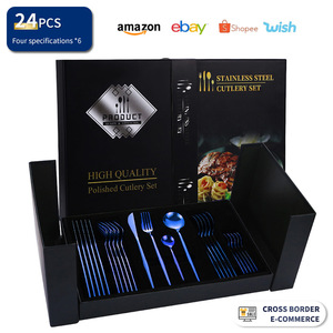 Pei Jiale Stainless Steel Cutlery Set 24Pcs Polished Durable <b>Gift</b> <b>Box</b> For Dining - Product Image 2