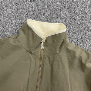 Men's Streetwear Half-Zip <b>Fleece</b> Hooded <b>Jacket</b> Custom Warm Casual Adult <b>Fleece</b>-<b>Lined</b> Sweatshirt <b>Jacket</b> - Product Image 3