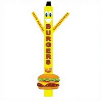 Danseur gonflable publicitaire personnalisé pour hamburgers, figurine gonflable pour hamburgers frais, danseur éolien pour la publicité extérieure des restaurants de restauration rapide