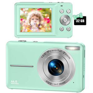 กล้องดิจิตอลสำหรับเด็ก พร้อมซูม 16 เท่า กล้องคอมแพค 1080P 44MP กล้องสำหรับเด็กสำหรับการถ่ายภาพระดับเริ่มต้น - Product Image 1