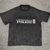 T-shirt de football en maille surdimensionné et court, nouveau modèle, avec logo imprimé DTG personnalisé OEM, design vierge décontracté pour homme