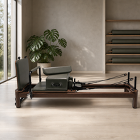 Machine de remodelage corporel Pilates Reformer en aluminium avec finition grain de bois, équipement de studio Pilates