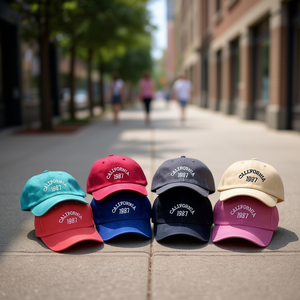 Cappellino da Baseball in Cotone Lavato Ricamato California 1987 Multicolore - Product Image 2