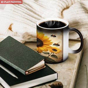 Custom Magic Mug Frosted Black 11oz <b>Ceramic</b> Heat Sensitive Blank <b>Cup</b> Birthday Theme - Product Image 2