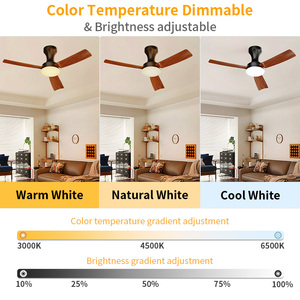 Ventilateur de plafond intelligent moderne de 42 pouces avec lumière - Contrôle par application et télécommande, moteur silencieux DC <30dB, 3 pales, 6 vitesses réglables, pour chambre à coucher - Product Image 3