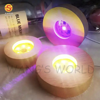 Haute qualité Design moderne RGB 3D veilleuse Base en bois LED USB Source d'alimentation télécommande interrupteur prix de gros acrylique
