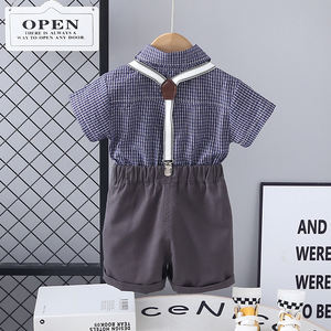 Costume d'été pour enfants Boys 2025 nouveau <span class=keywords><strong>short</strong></span> à manches courtes <span class=keywords><strong>avec</strong></span> bretelles petit costume mode - Product Image 5