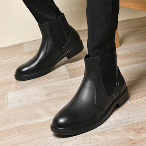 Botas de Invierno para Hombre, de Moda, Estilo Ejecutivo, de Cuero, con Forro Grueso y Cálido, Transpirables, Antideslizantes y con Absorción de Impactos - Product Image 2