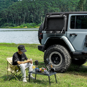 Caja de almacenamiento de ventana trasera Tacmolle, Kit de flanco de Panel Molle con mesa plegable con cerradura para accesorios Jeep Wrangler JL - Product Image 2