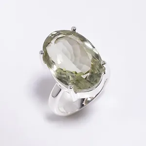 绿色紫水晶戒指男士925纯银珠宝男士和男孩批量批发精品银戒指出口商