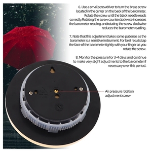 Barómetro doméstico montado en la pared 960-1060hPa Manómetro Estación meteorológica Barómetro colgante de pared de Metal Termómetro 90mm - Product Image 4