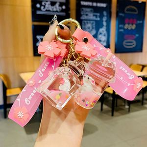 Wholesale Creative Acrylic Keychain Oil Into Bottle Floating <b>Key</b> <b>Chain</b> - Product Image 4