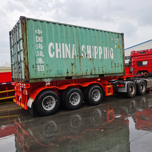 2-Achs-Stahlcontainer-Sattelauflieger 30 Tonnen 20ft 40ft 45ft Flachbettanhänger mit Doppelbremsanlage für Logistik an Ivoorküsten-Ports - Product Image 1